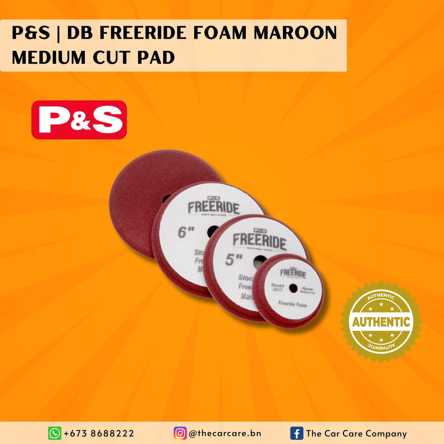 DB Freeride Foam Maroon Medium Cut Pad - 2 pack