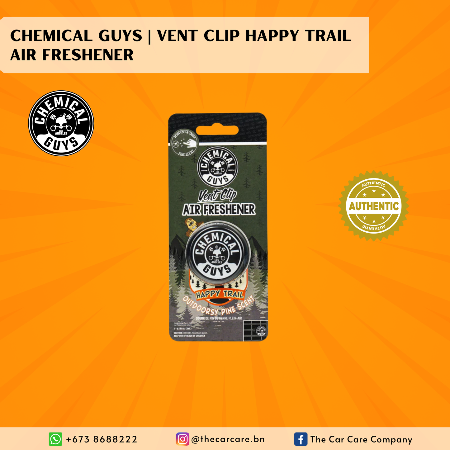 Vent Clip Happy Trail Air Freshener