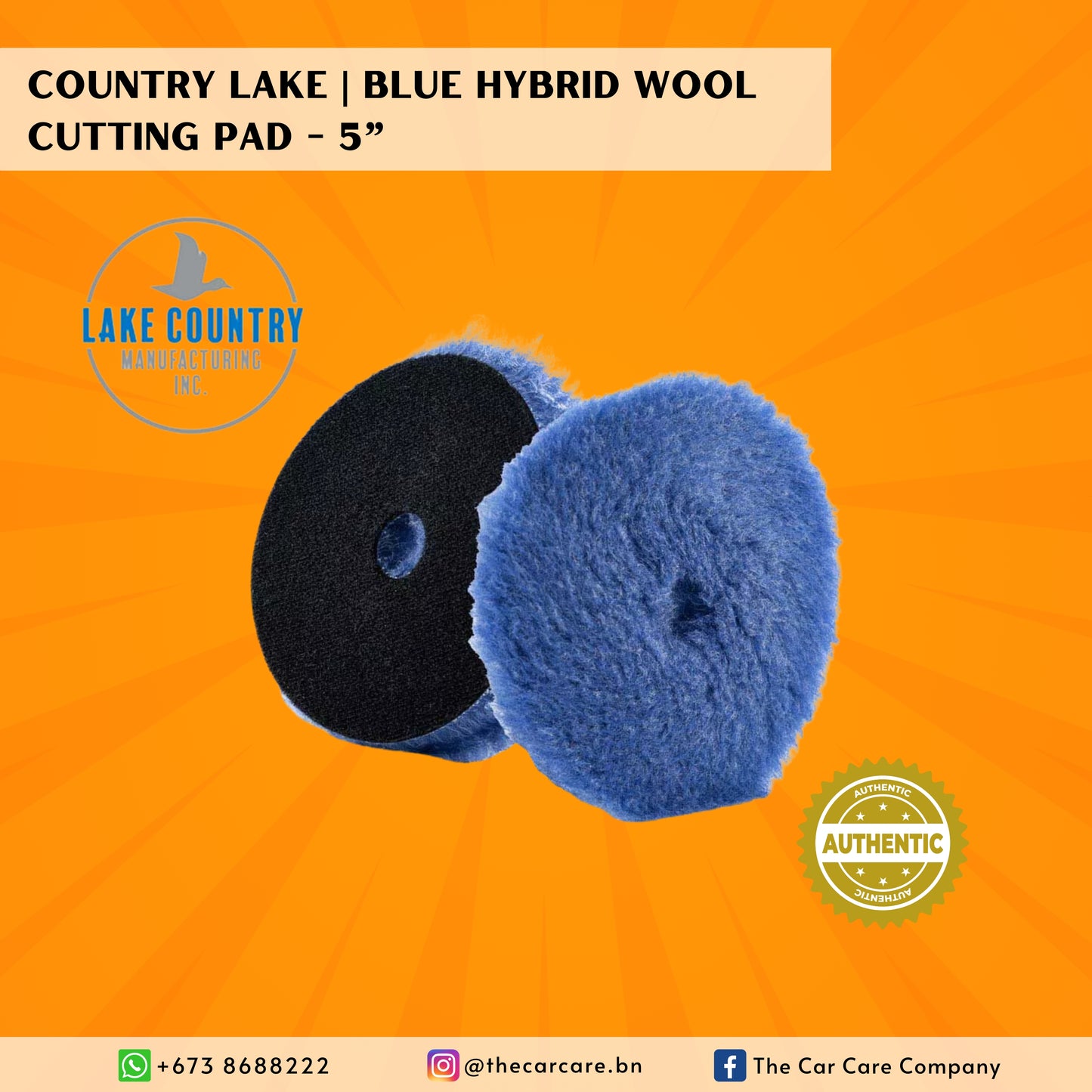 Blue Hybrid Wool Cutting Pad - 5"