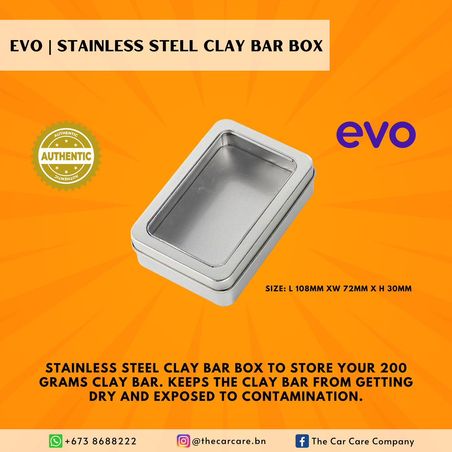 Stainless Steel Clay Bar Box