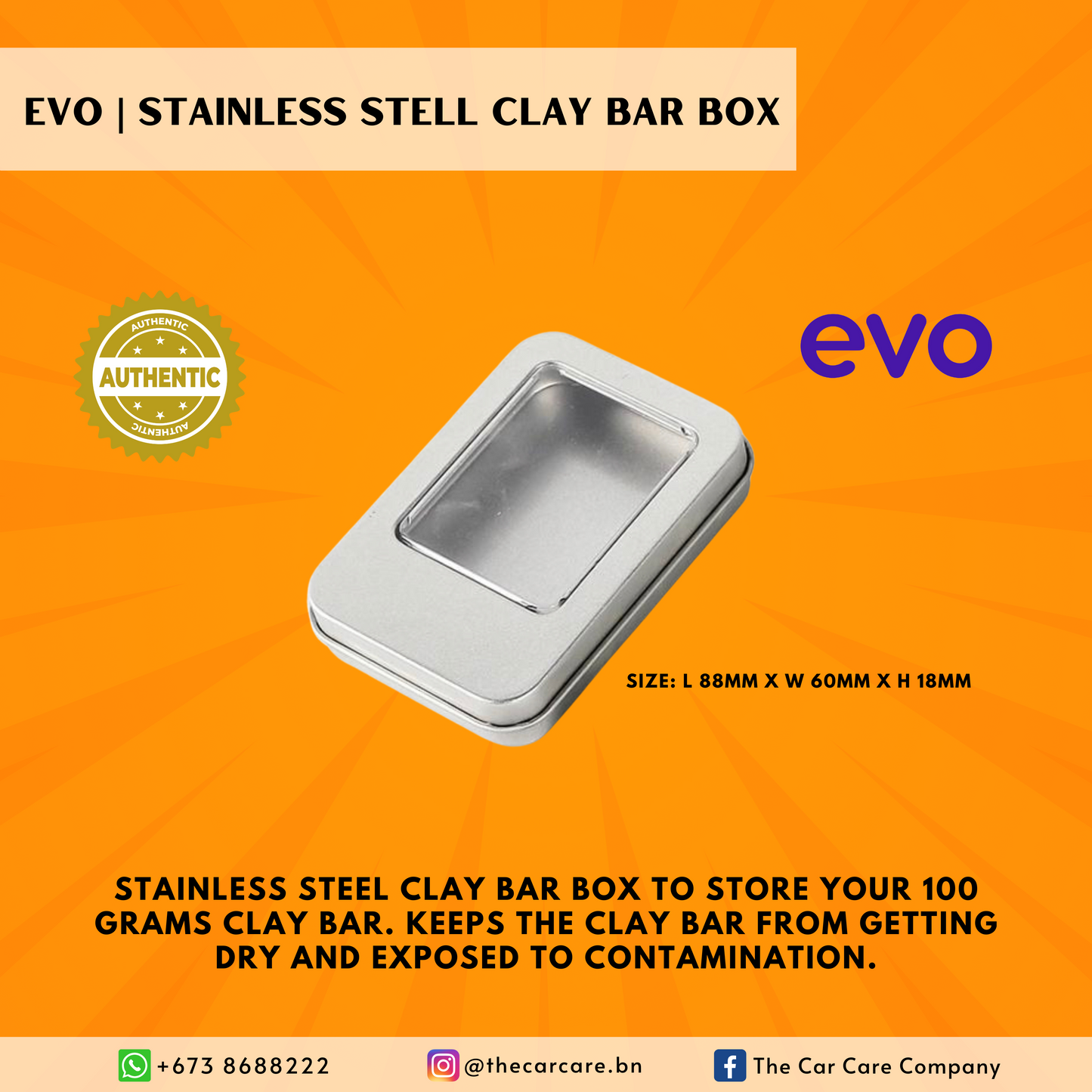 Stainless Steel Clay Bar Box