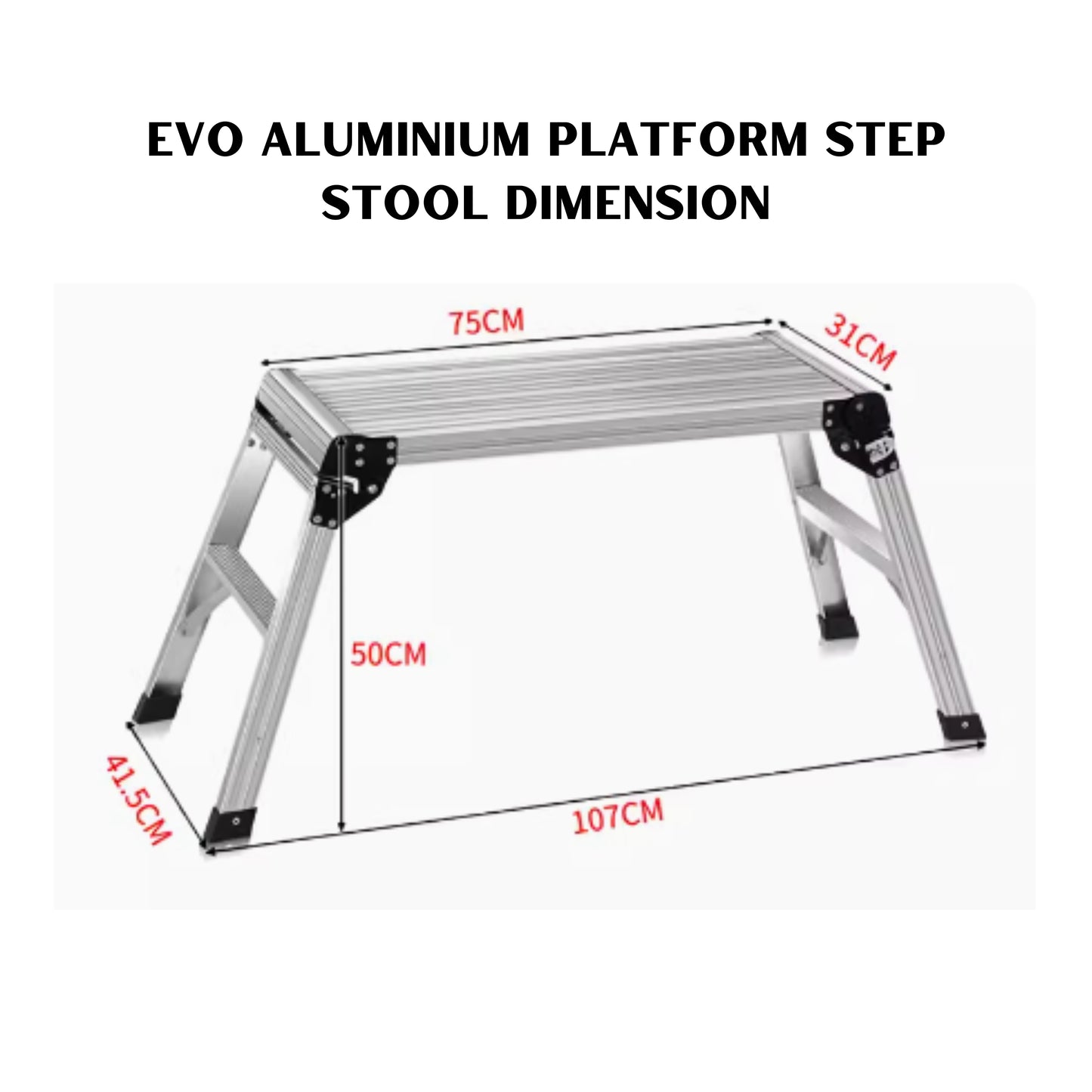 Aluminium Work Platform Step Stool