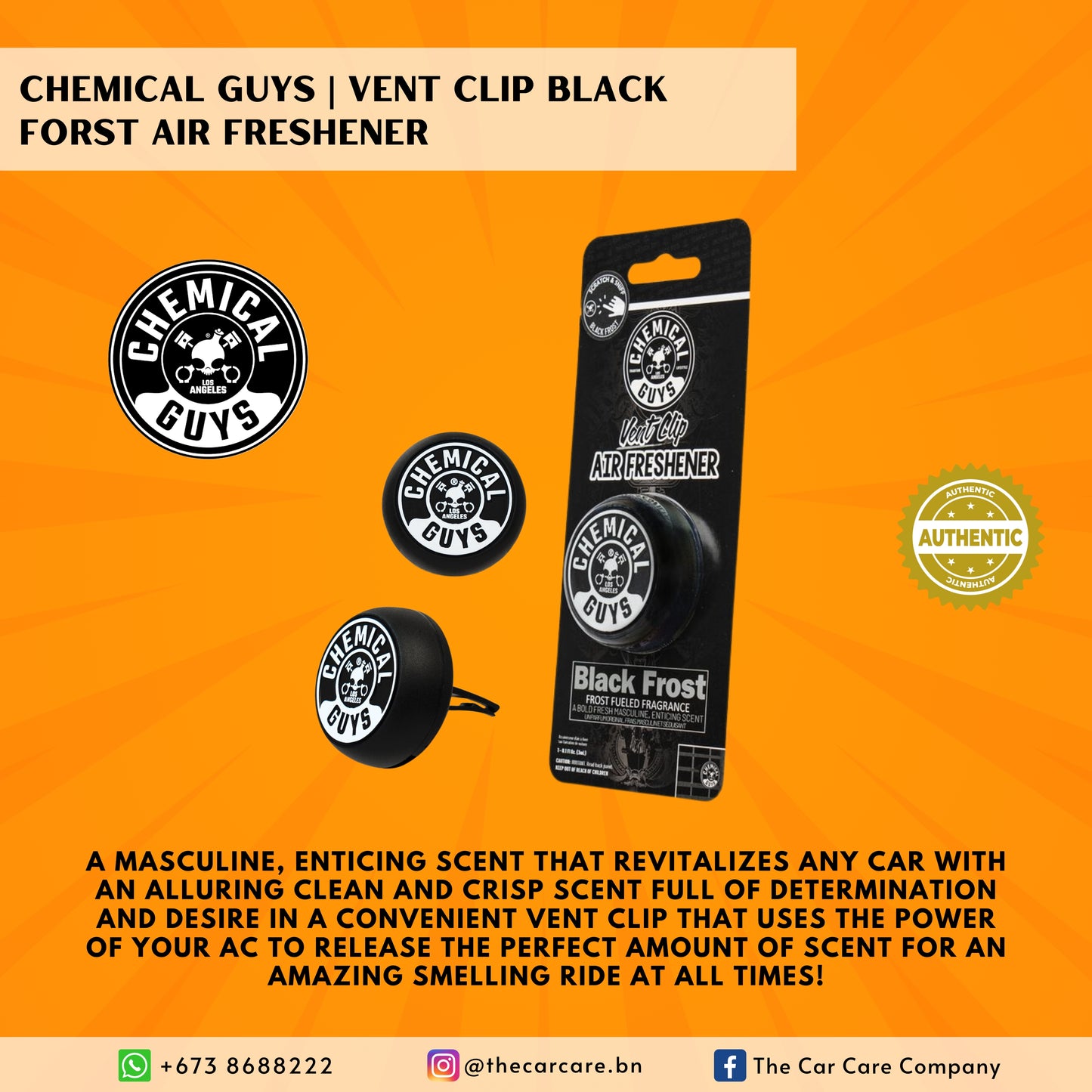 Vent Clip Black Frost Air Freshener