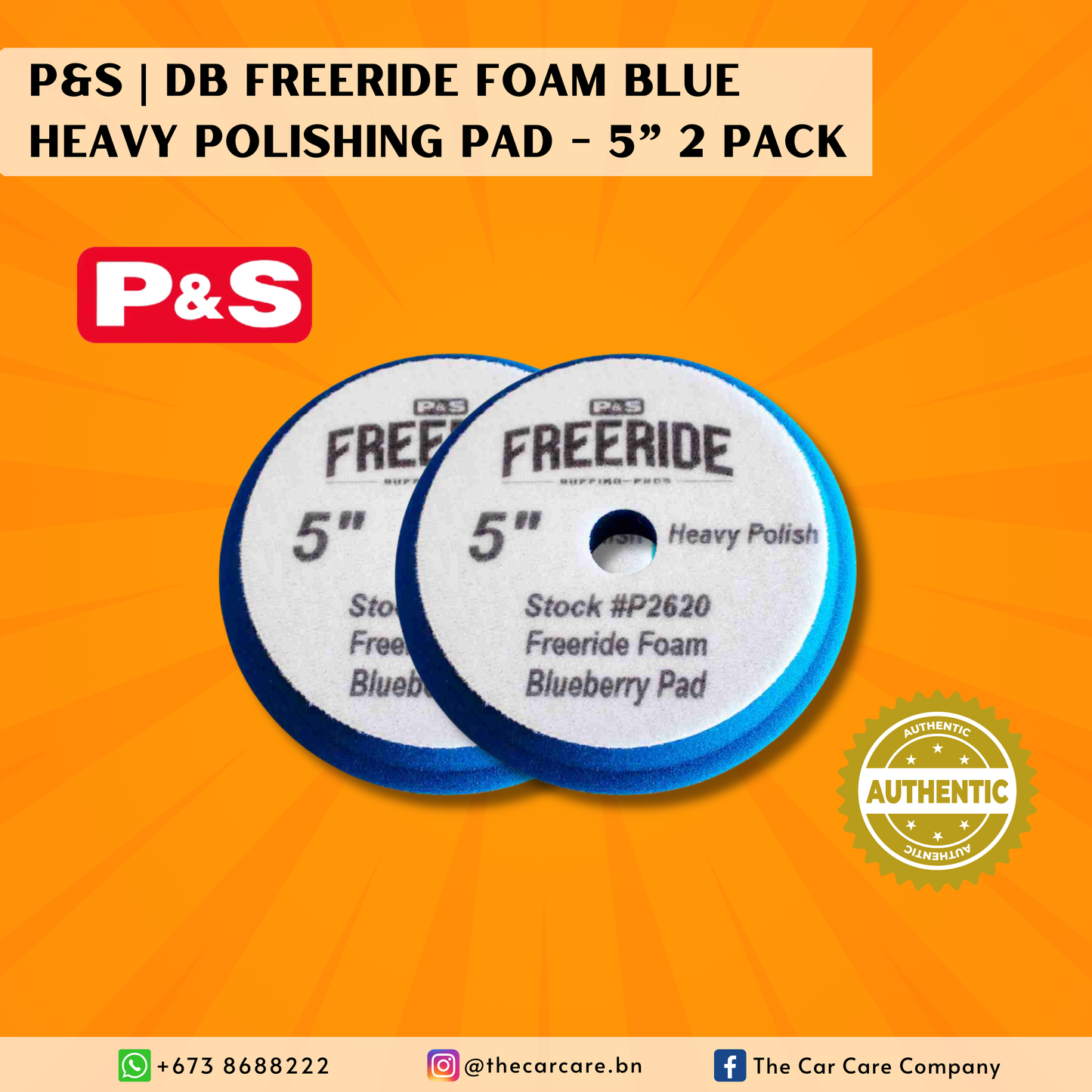 DB Freeride Foam Blue Heavy Polishing Pad - 2 pack