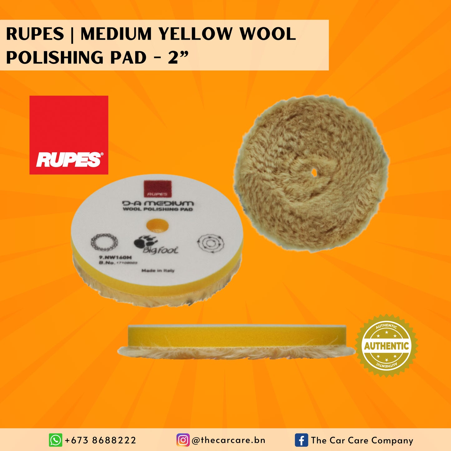 Medium Yellow Wool Polishing Pad