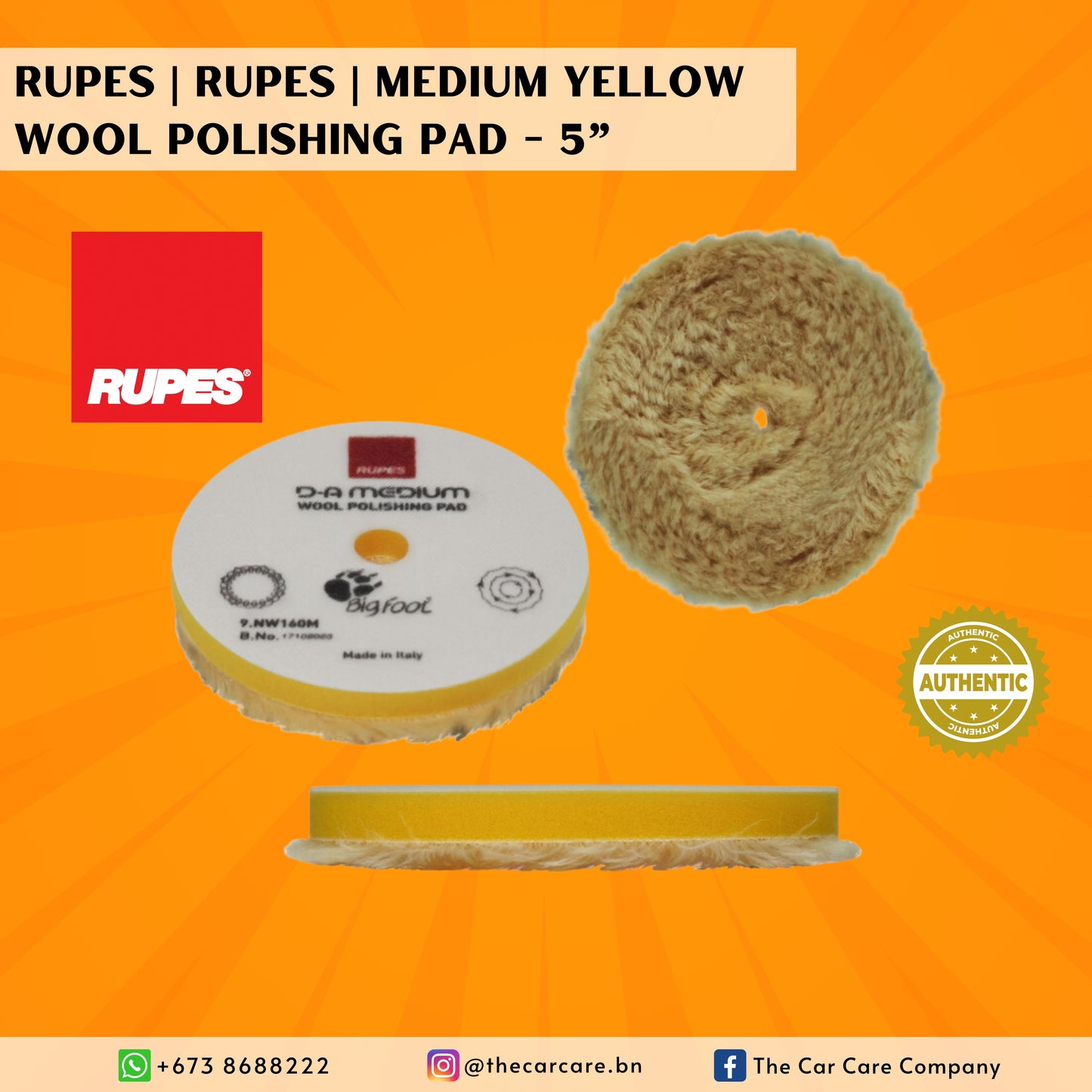 Medium Yellow Wool Polishing Pad