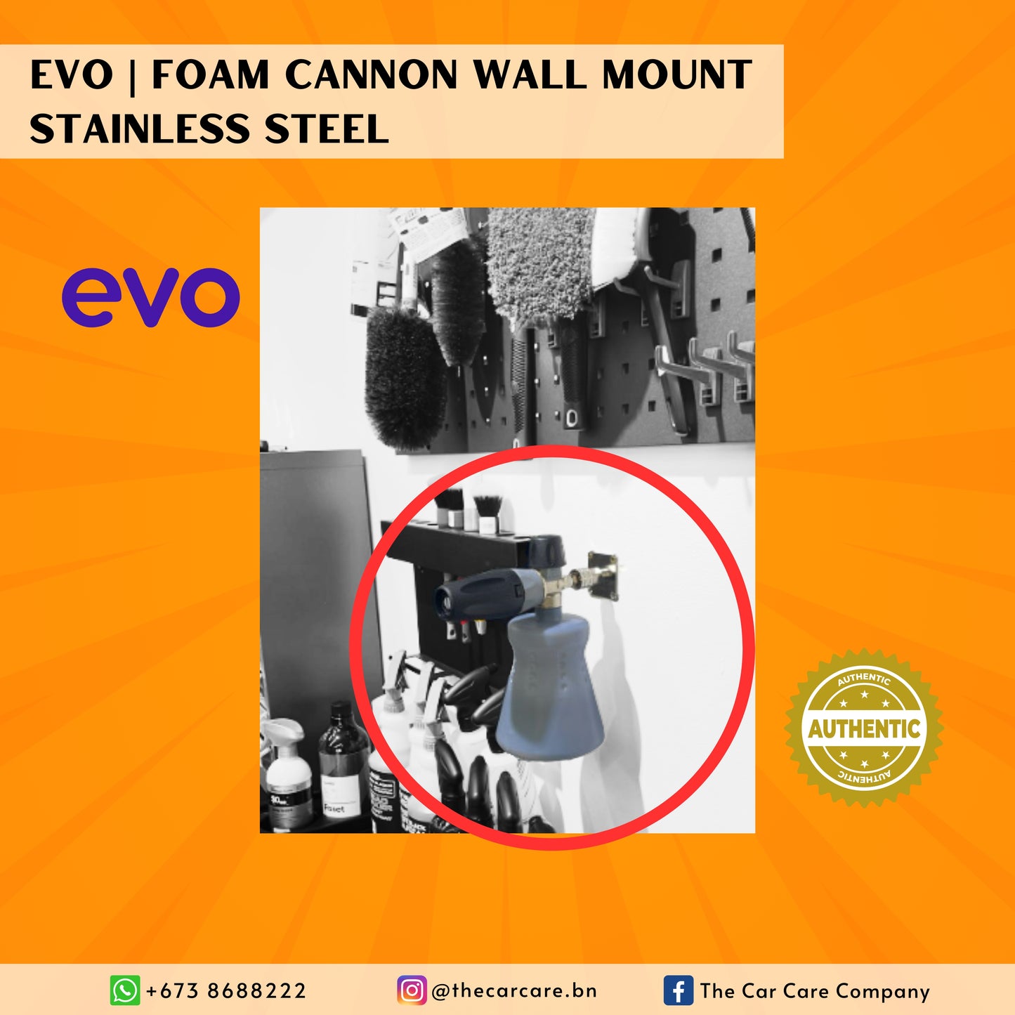 Foam Cannon Wall Mount Stainless Steel