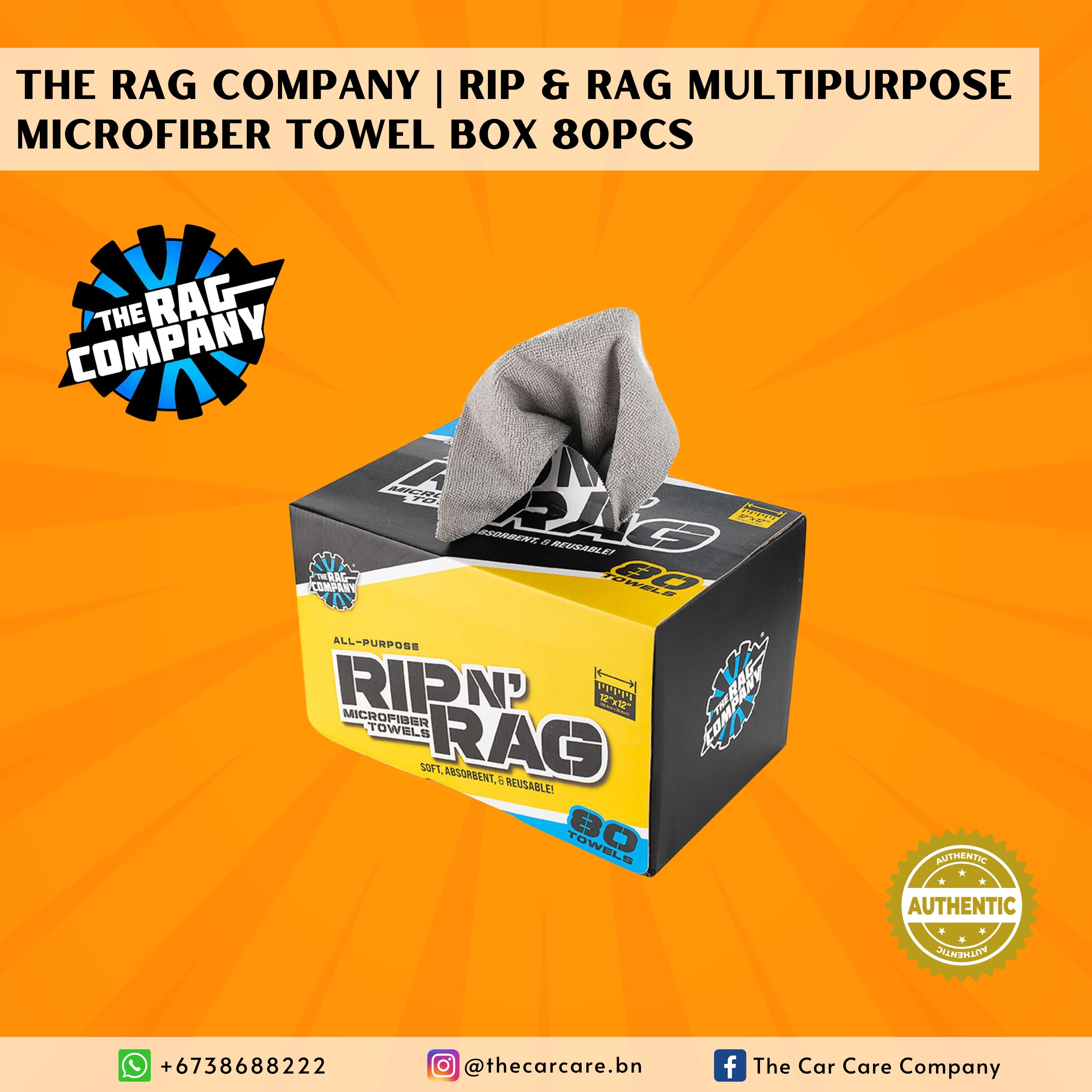 Microfiber Rags Box Rip & Rag Multipurpose Microfiber Towel Box 80pcs – The Car Care Company