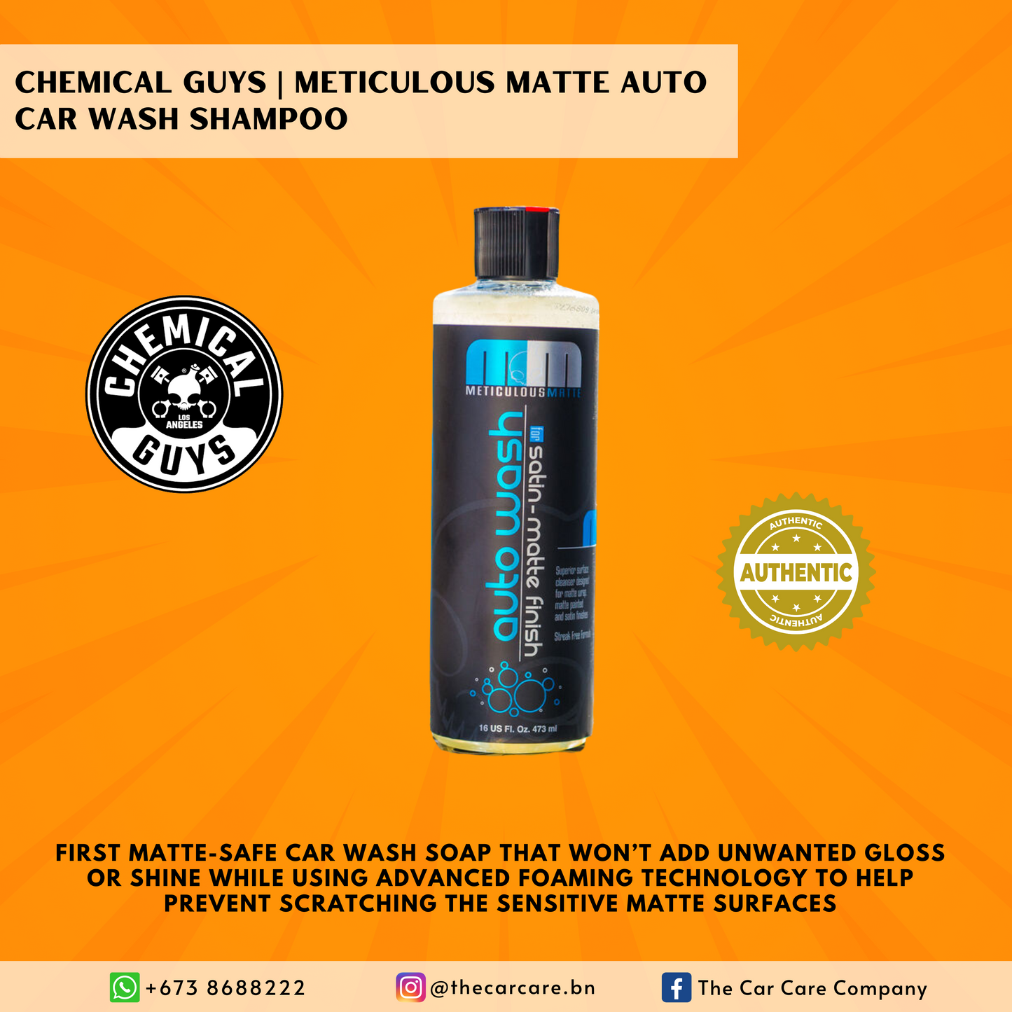 Meticulous Matte Auto Car Wash Shampoo