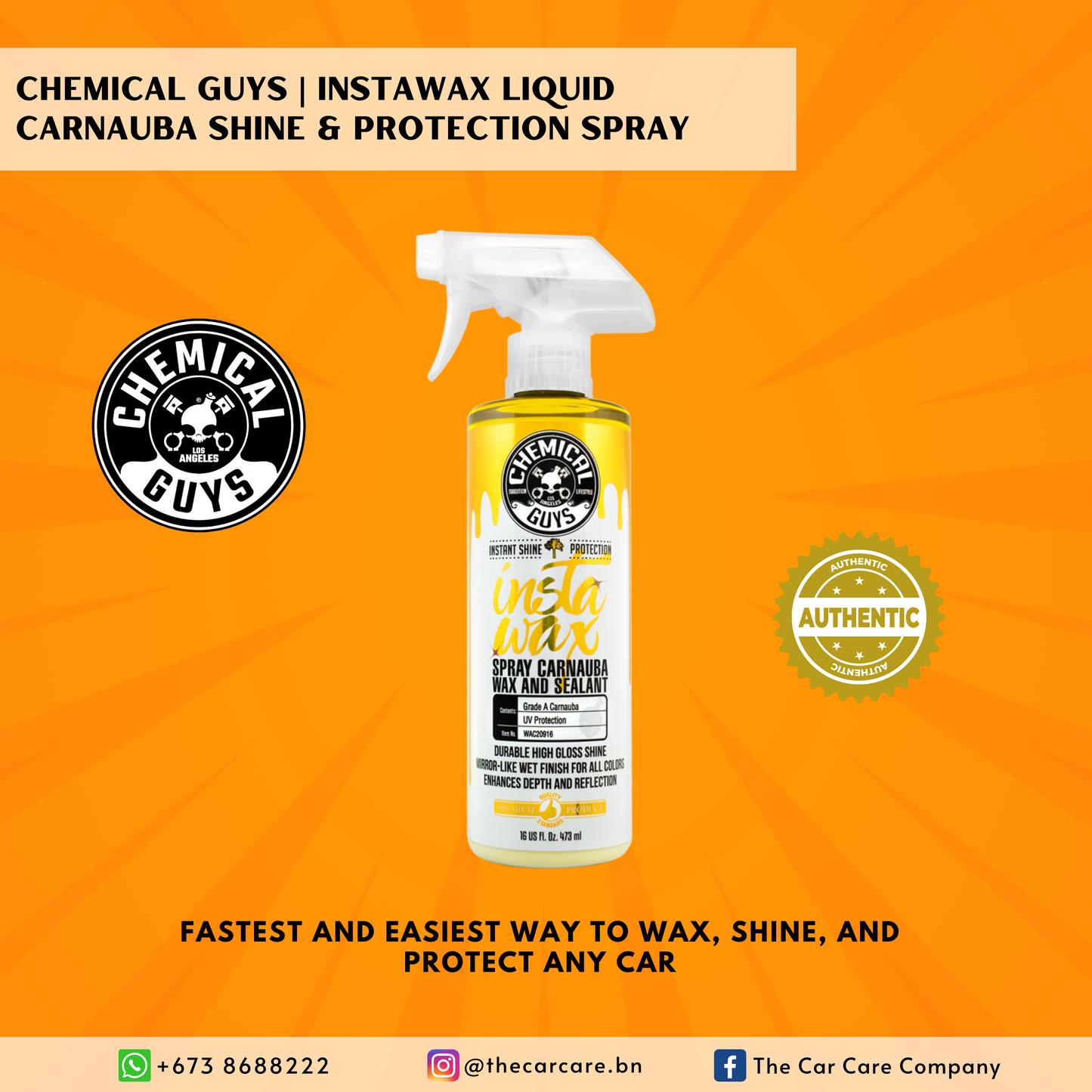 InstaWax Liquid Carnauba Shine & Protection Spray