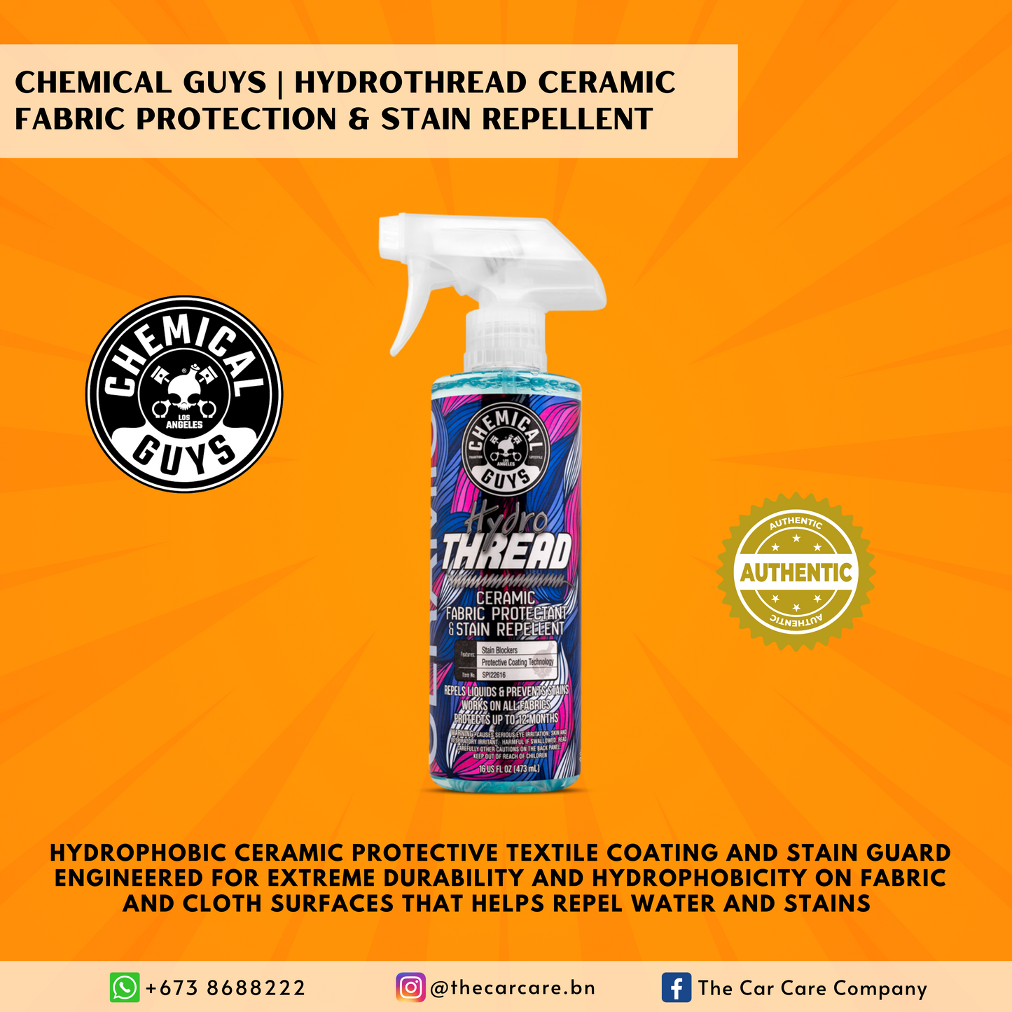 HydroThread Ceramic Fabric Protection & Stain Repellent