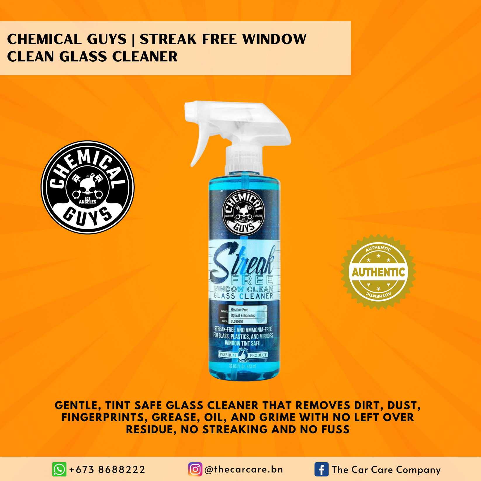 Streak Free Window Clean Glass Cleaner The Car Care Company