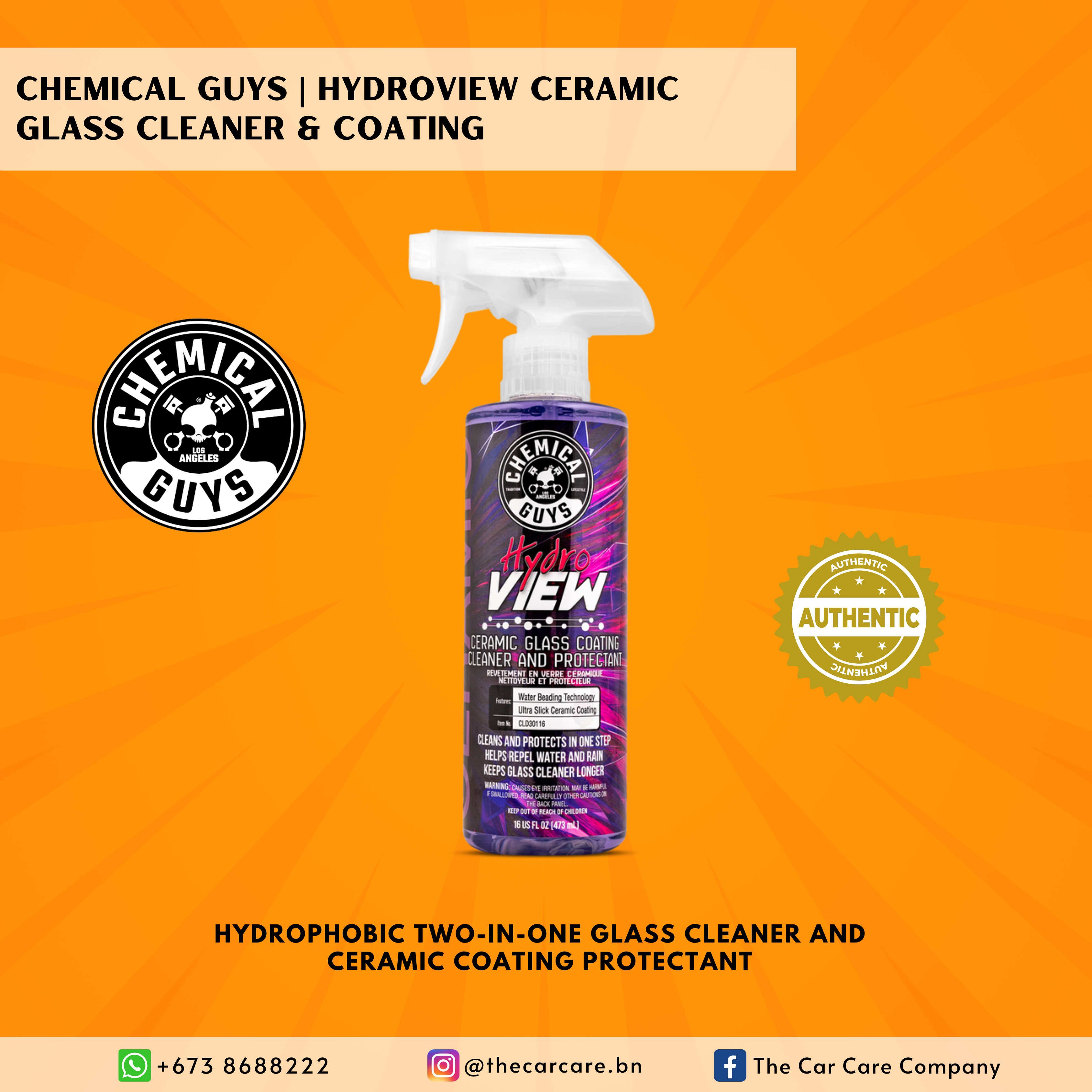 Hydroview HydroView Ceramic Glass Cleaner & Coating – The Car Care Company